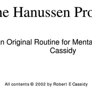Bob Cassidy - The Hanussen Proof