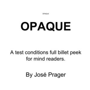 JOSE PRAGER - OPAQUE