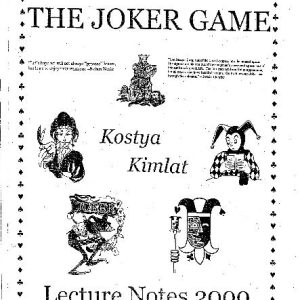 Kostya Kimlat - The Joker Game Lecture Notes 2000