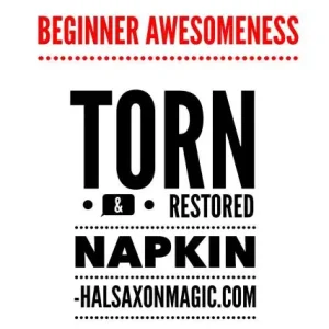 Hal Saxon - The Beginner Torn and Restored Napkin